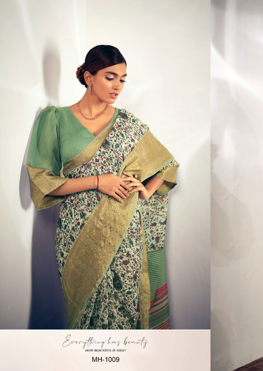 Sr Mahira Fancy Wear Pure Handlooms Printed Festive Wear Designer Saree Collection
