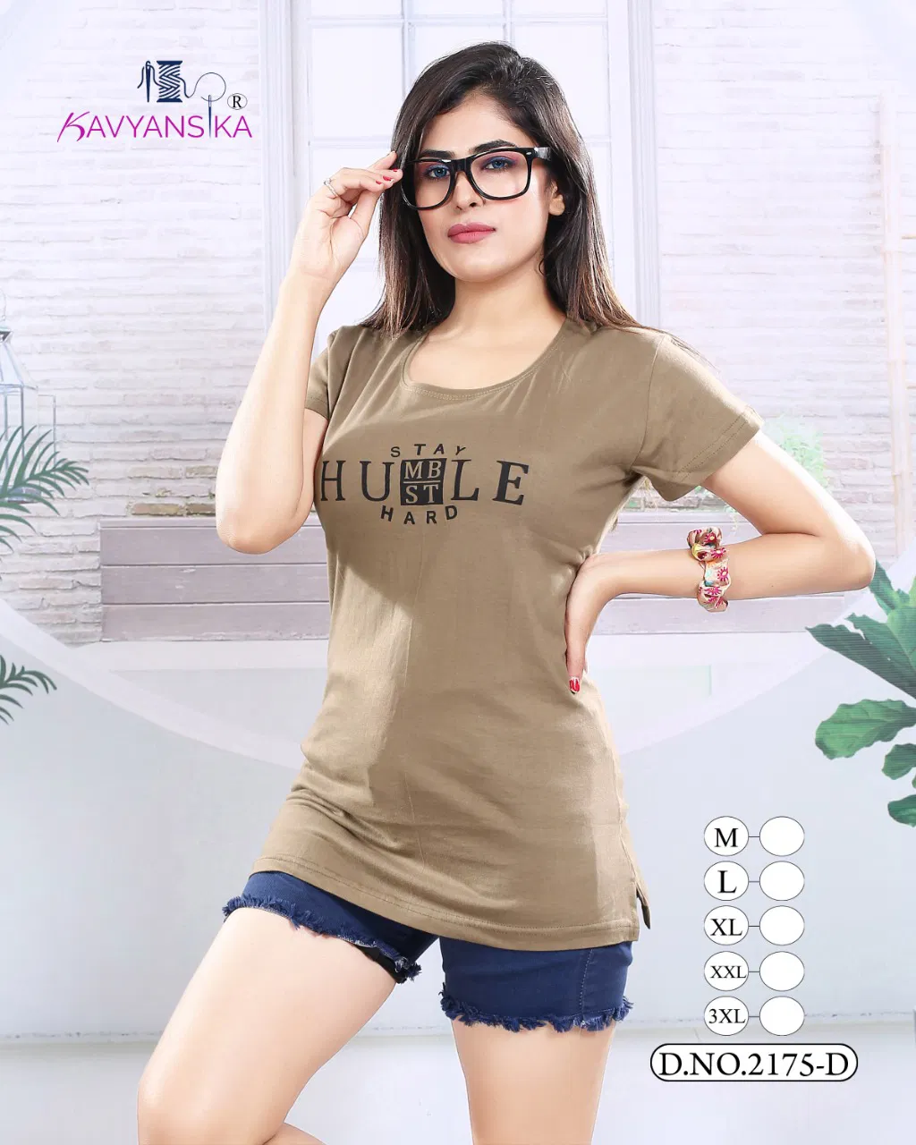 Kavyansika Side Cut 2175 Hosiery cotton Daily Wear Ladies T-shirt Collection
