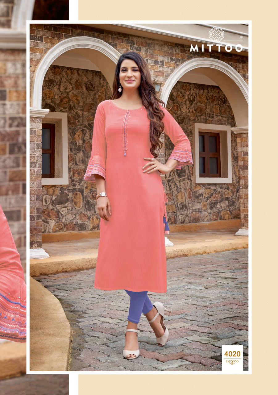 Mitto Mayurika 3 Ethnic Wear Embroidery Work Rayon Designer Kurti Collection
