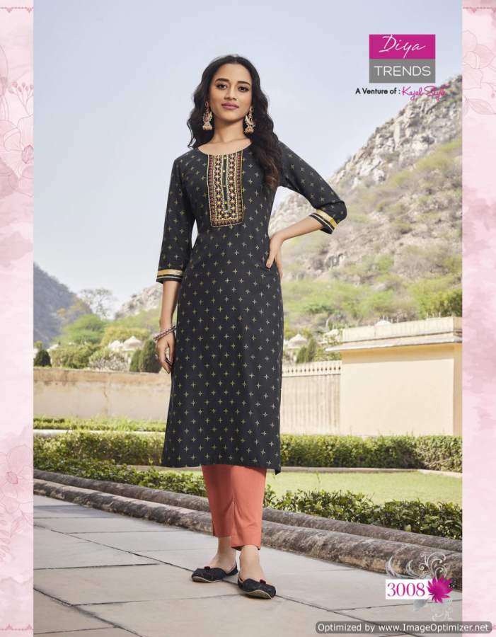 Victorias 3 New Ethnic Wear Rayon Embroidery Designer Kurti Collection