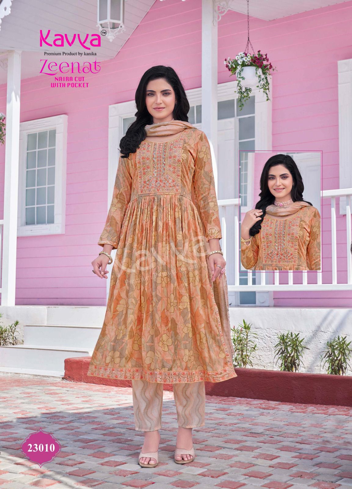 Zeenat Vol 23 By Kavya Printed Kurti Bottom With Dupatta Wholesale Manufacturer