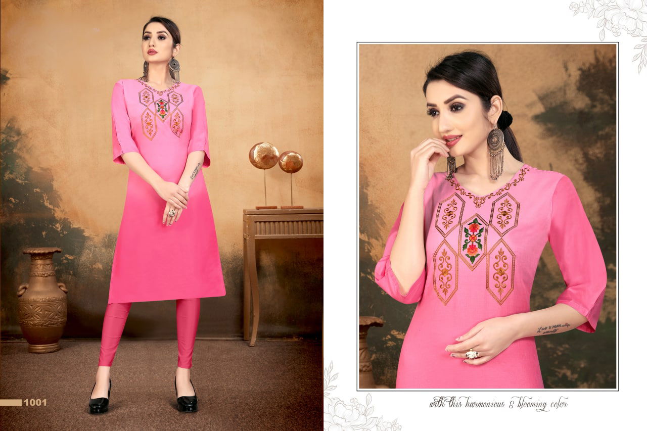 Sakhi 1 Latest Designer Ethnic Wear Jam Cotton Embroidery Kurtis Collection
