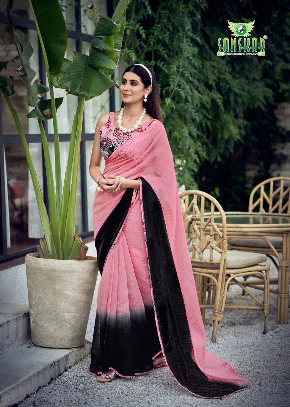 Fashion Show By Sanskar Printed Organza Saree Wholesale Online