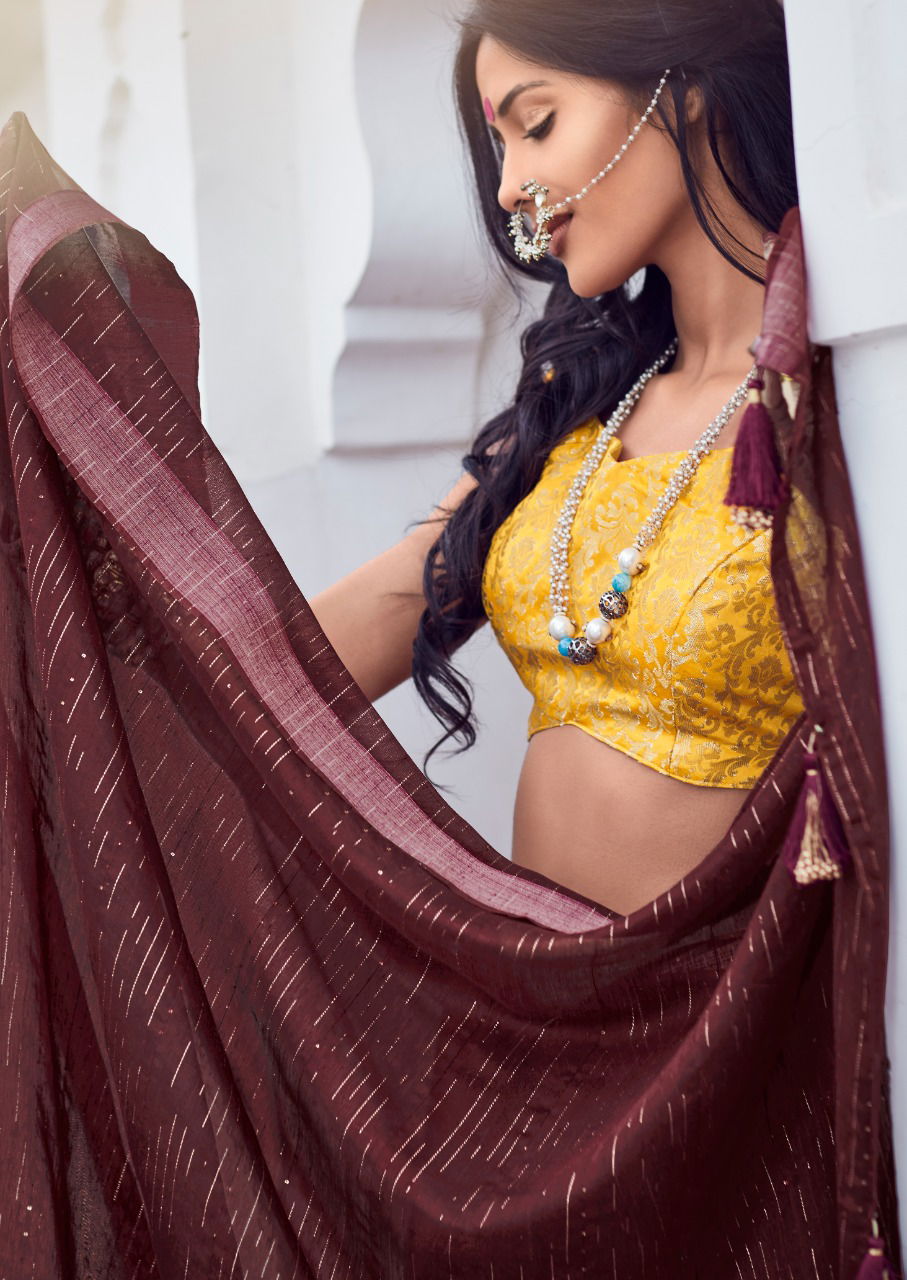Lt Shaze Fancy Party Wear Linen Silk Latest Designer Saree Collection