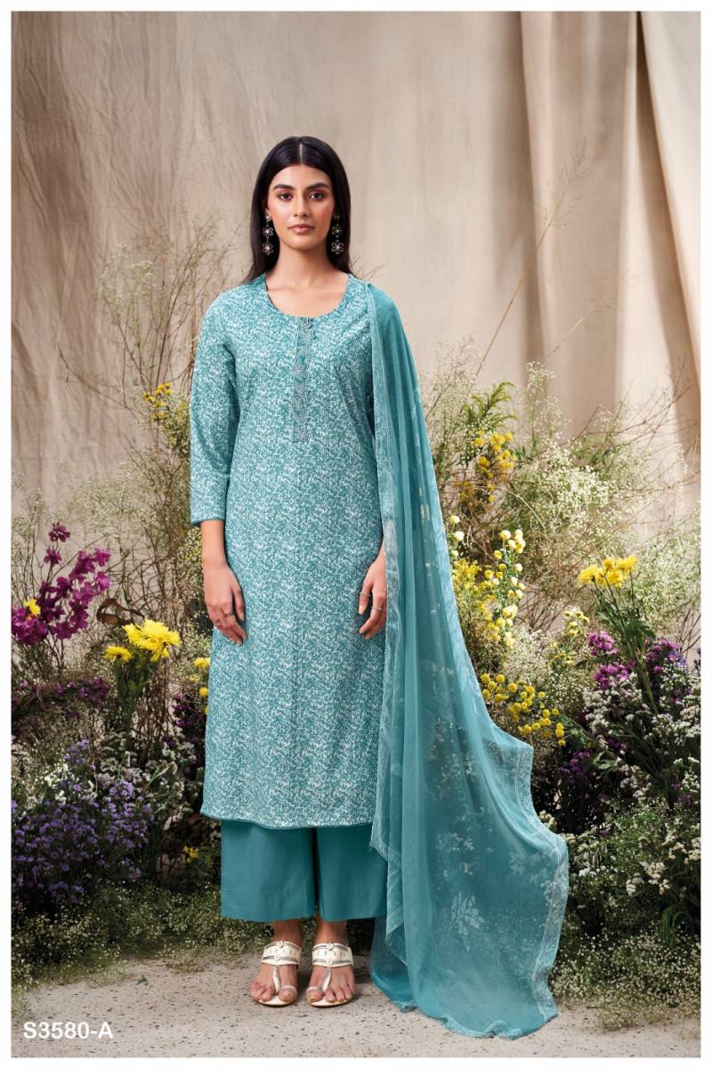 Manvika By Ganga Cotton Printed Embroidered Salwar Suit Wholesale Online
