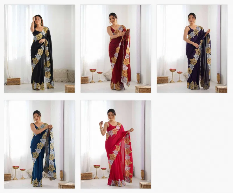 Ds 710 Vichitra Silk Embroidered Party Wear Saree Best Wholesale Shop In Surat