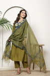 Naisha K 408 Cotton Stylish Casual Wear Kurti With Pant And Dupatta Exporters In India