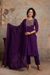 Naisha K 357 A Line Embroidery Work Kurti With Pant And Dupatta Wholesale In India