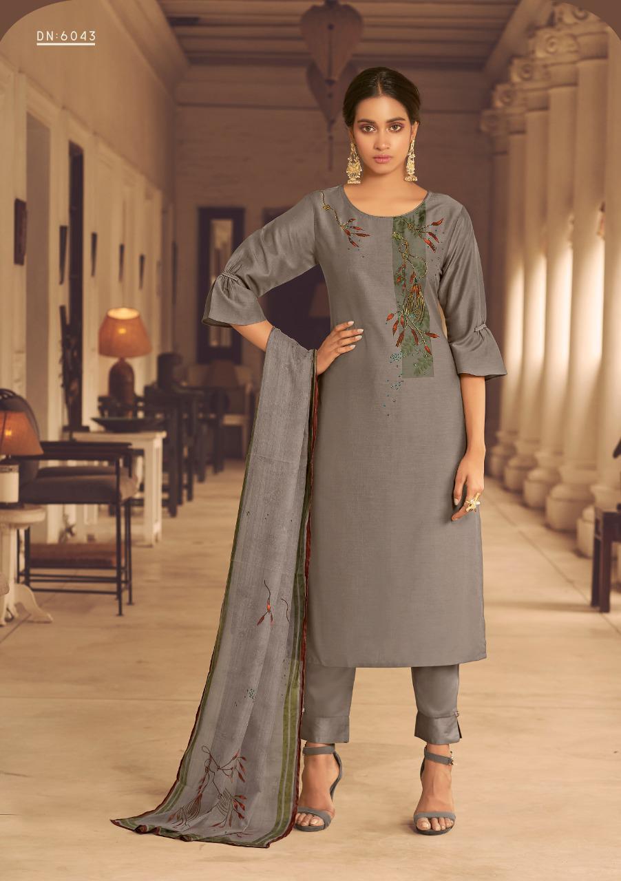 LILY & LALI FABULOLUS Latest Fancy Designer Heavy festive Wear Fine Brush Print with Handwork on Bemberg Silk Raedymade Salwar Suit Collection
