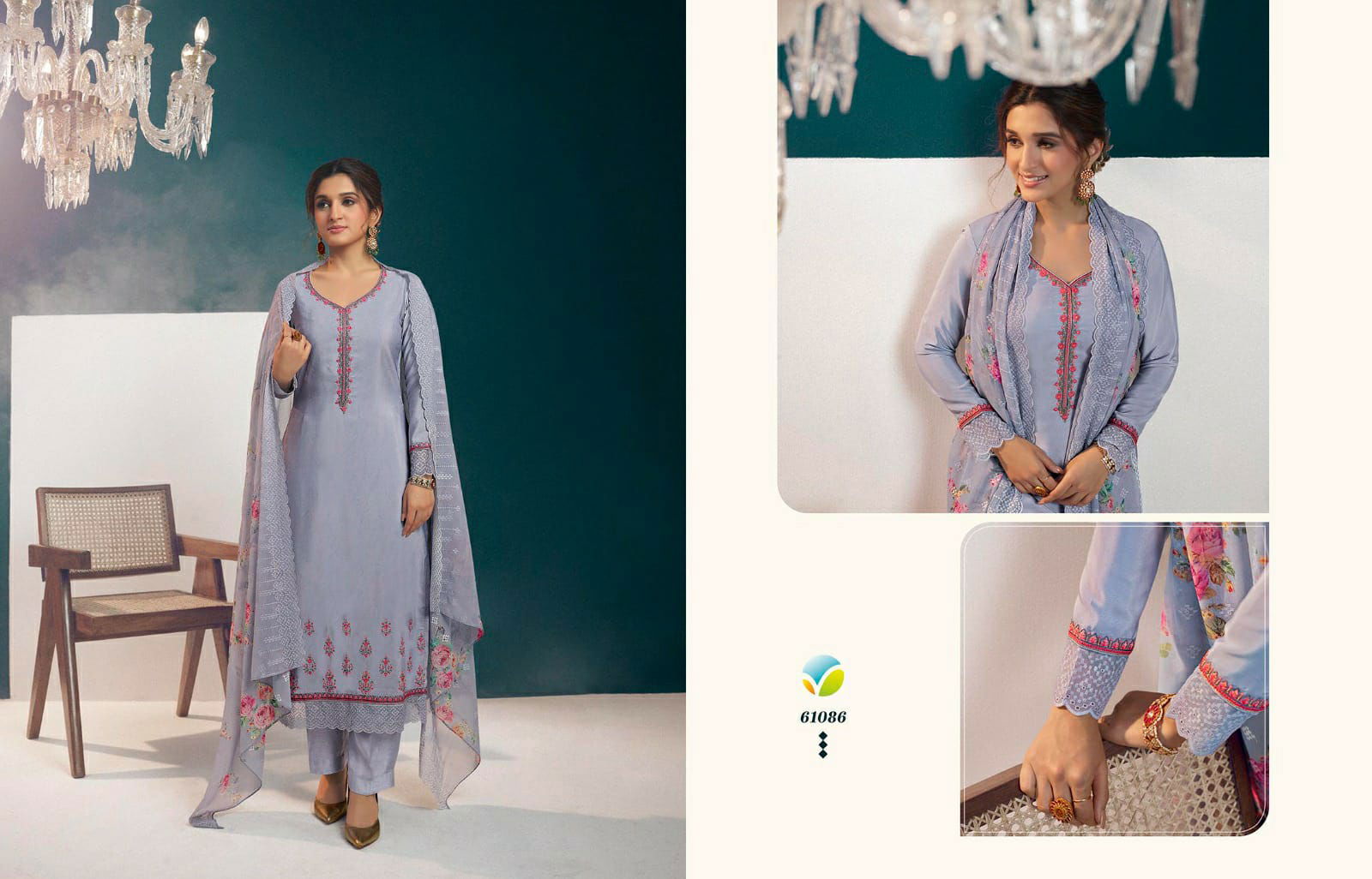 Sikina Royal Crepe 40 By Vinay Fashion Dn 61081 To 61088 Series Surat Dress material Wholesale Market