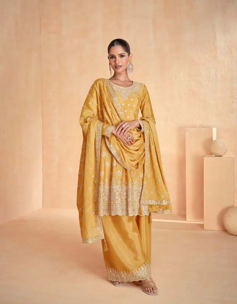 Zoha By Aashirwad Chinon Silk Readymade Suits Wholesale Online