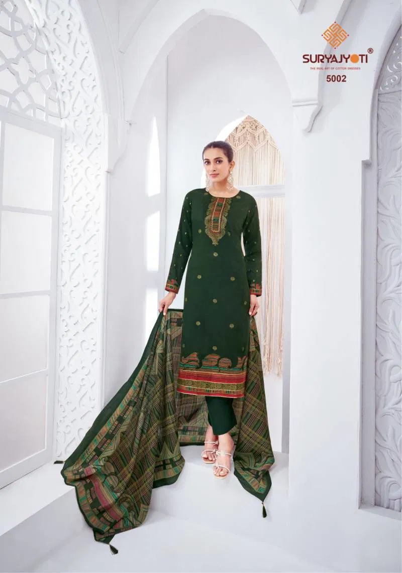 Pallavi Vol 5 by Suryajyoti Jam Satin Discharge Printed Dress Material Orders In India