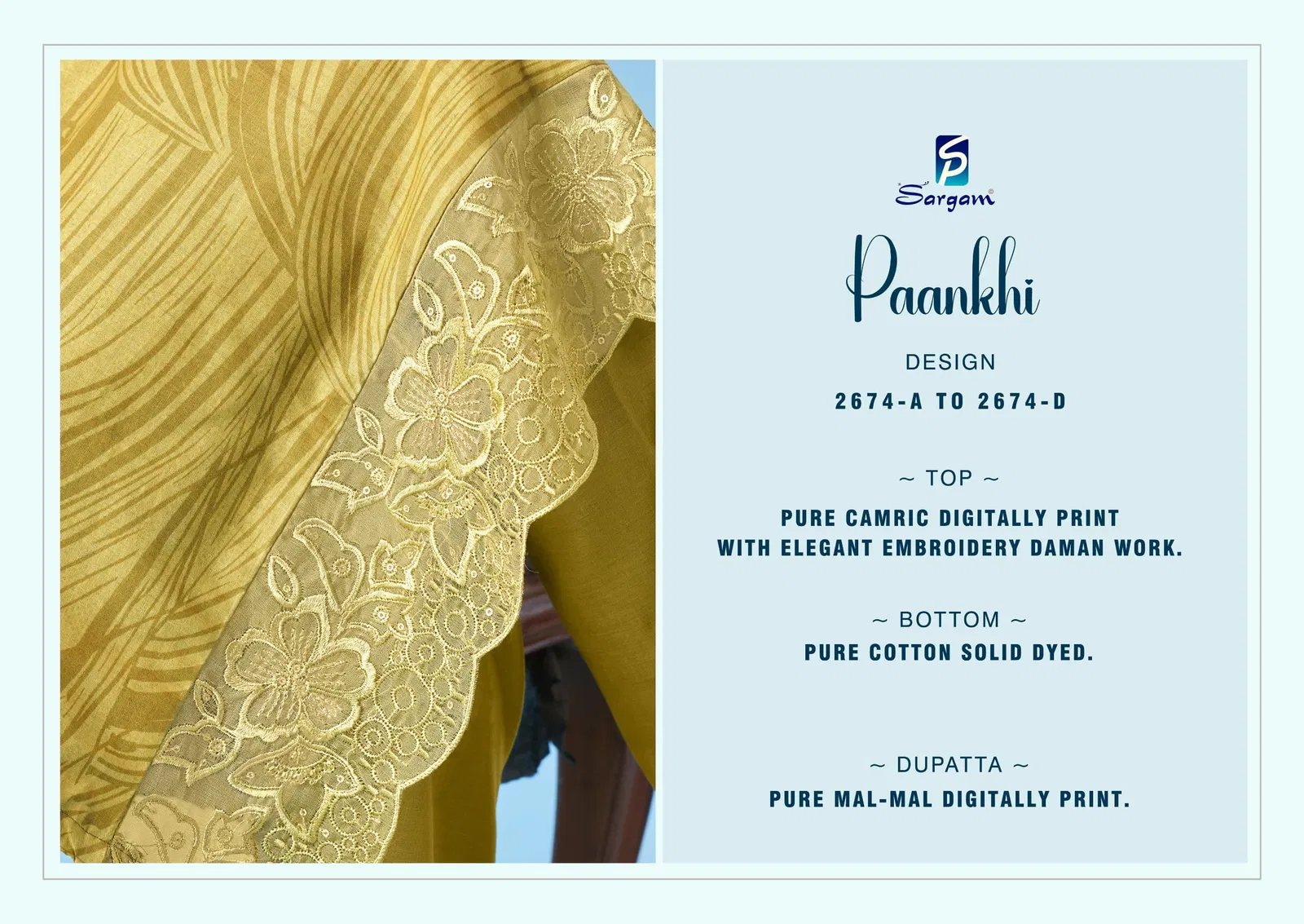 Paankhi by Sargam Cambric Printed Designer Salwar Suit Orders In India