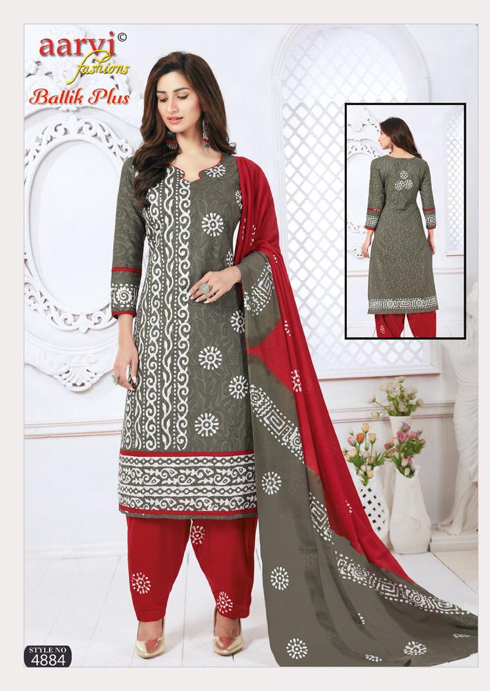 Aarvi Batik Plus Vol 1 Latest Regular Wear Printed Cotton Dress Material With Mal Mal Dupatta 