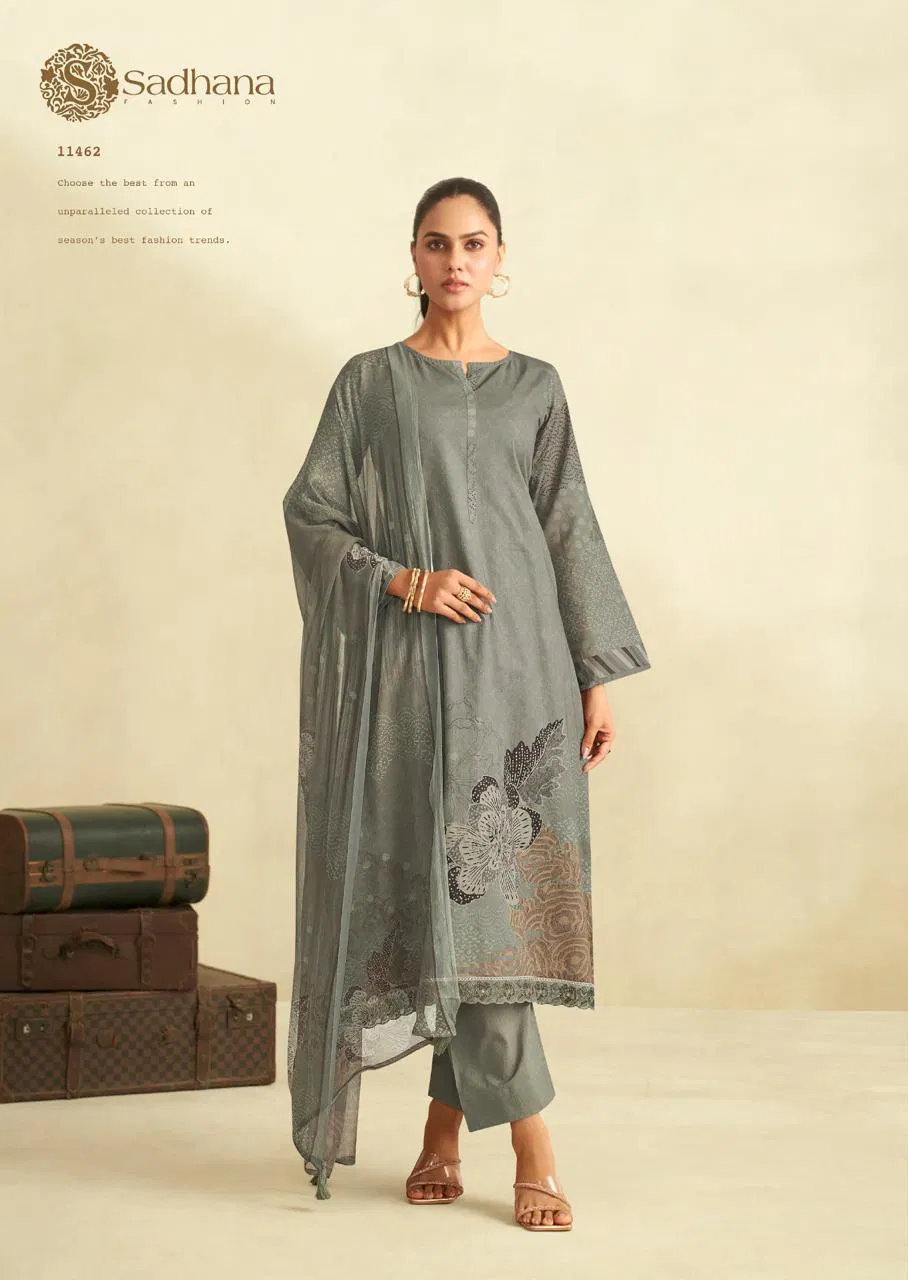 Zinat By Sadhana Lawn Cotton Digital Printed Dress Material Wholesale Online