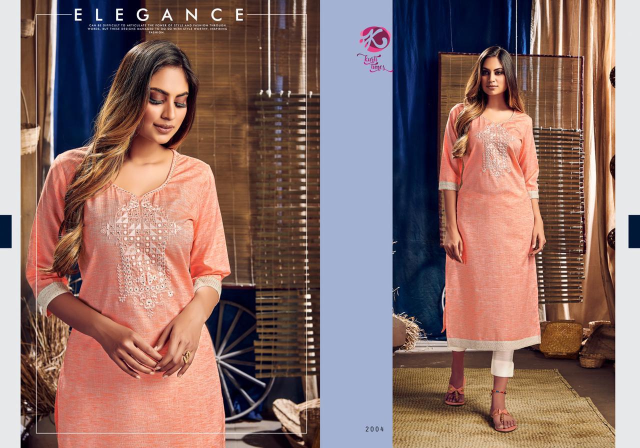 KURTI TIMES  POETRY Latest Fancy Casual Wear Designer Cotton Embroidery Work Kurtis Collection
