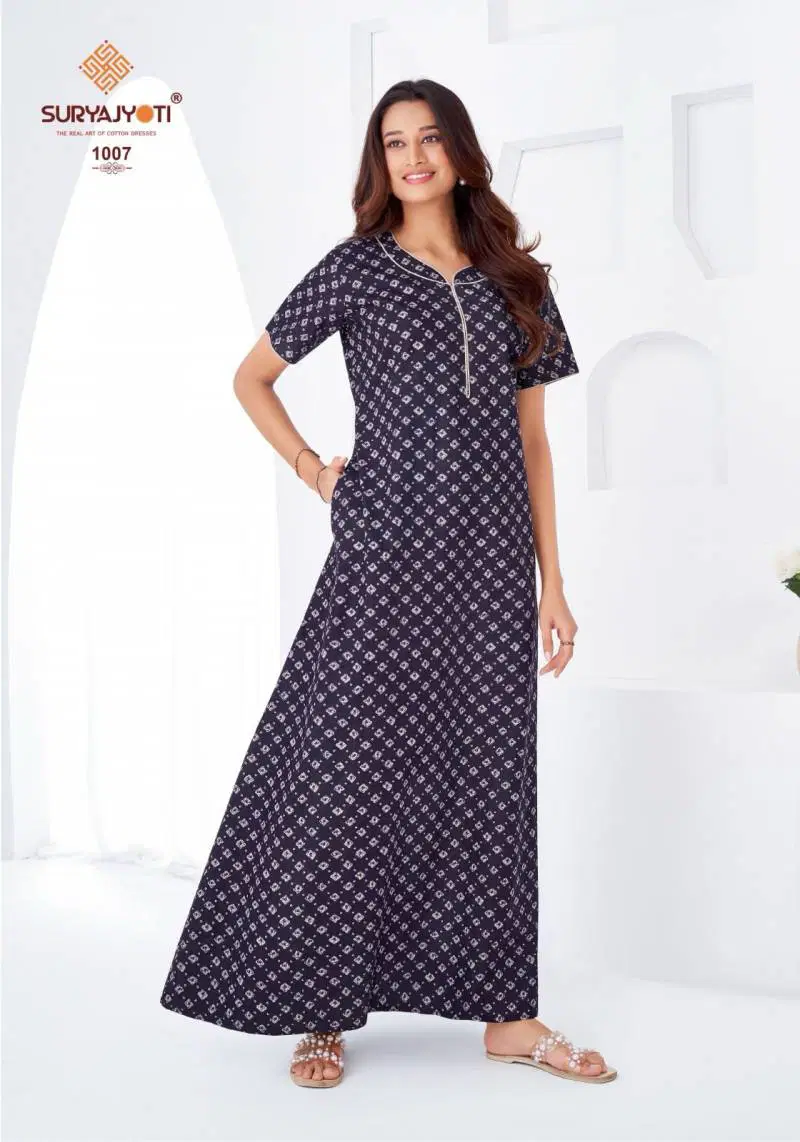Pearl Vol 1 By Suryajyoti Cotton Printed Nighty Gown Wholesale Market In Surat
