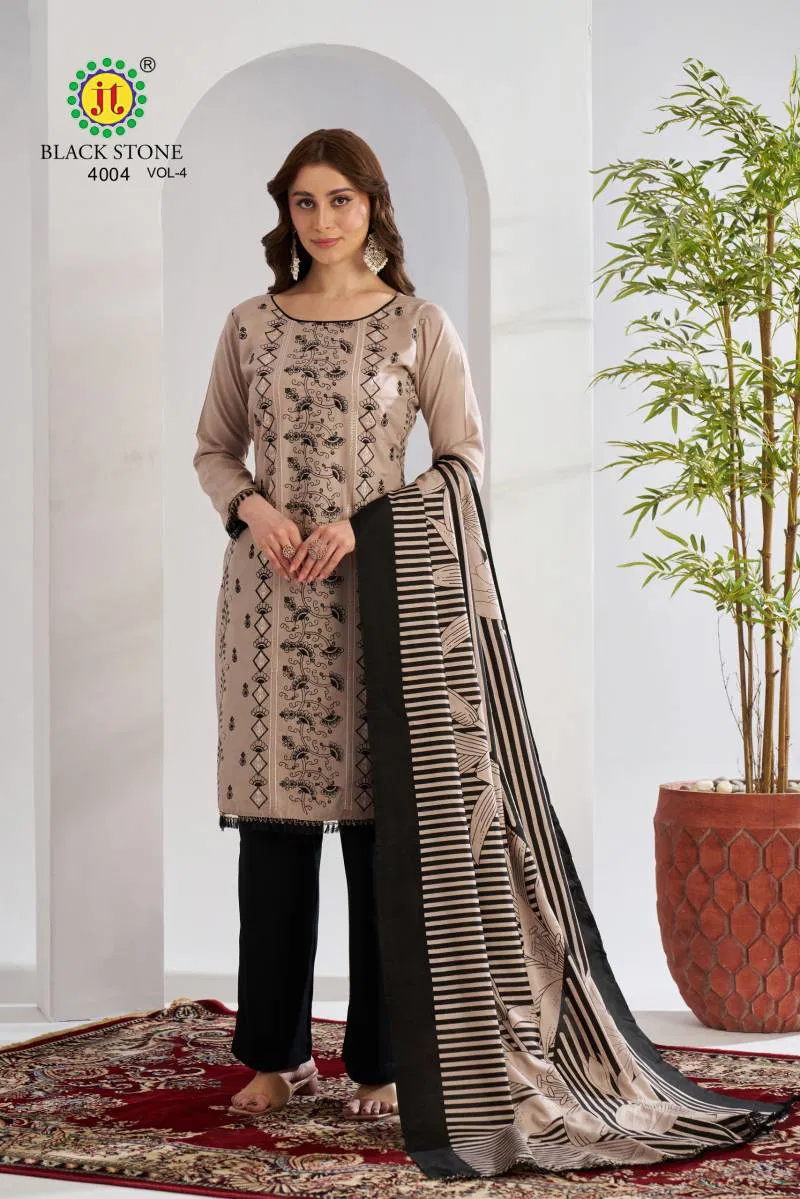 Black Stone Vol 4 By Jt Rayon Embroidery Dress Material Wholesale Market