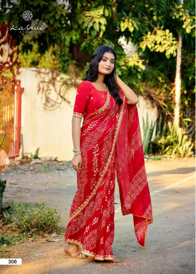 Chuneri Vol 3 By Kashvi Mono Georgette Daily Wear Saree Wholesale Online
