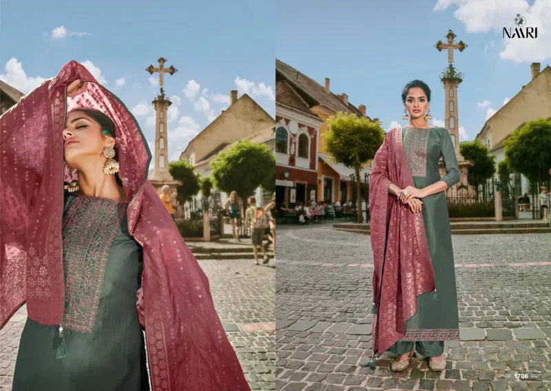 Naari Zeba 2 Fancy Festive Wear Silk With Embroidery Work Salwar Kameez Collection
