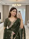 Aab Star Georgette Stylish Embroidered Georgette Saree Online Wholesale