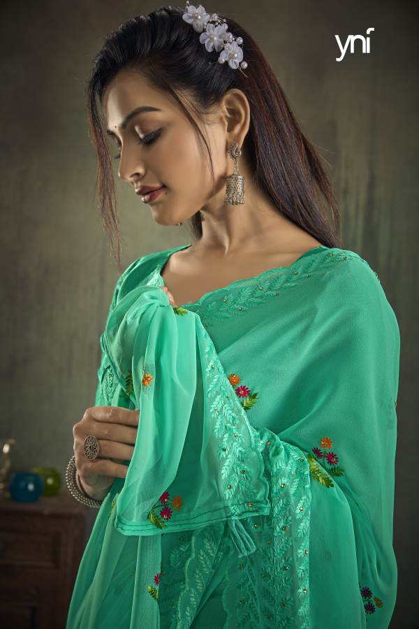 Ynf Nation New Designer Festive Wear Heavy Georgette Latest Saree Collection