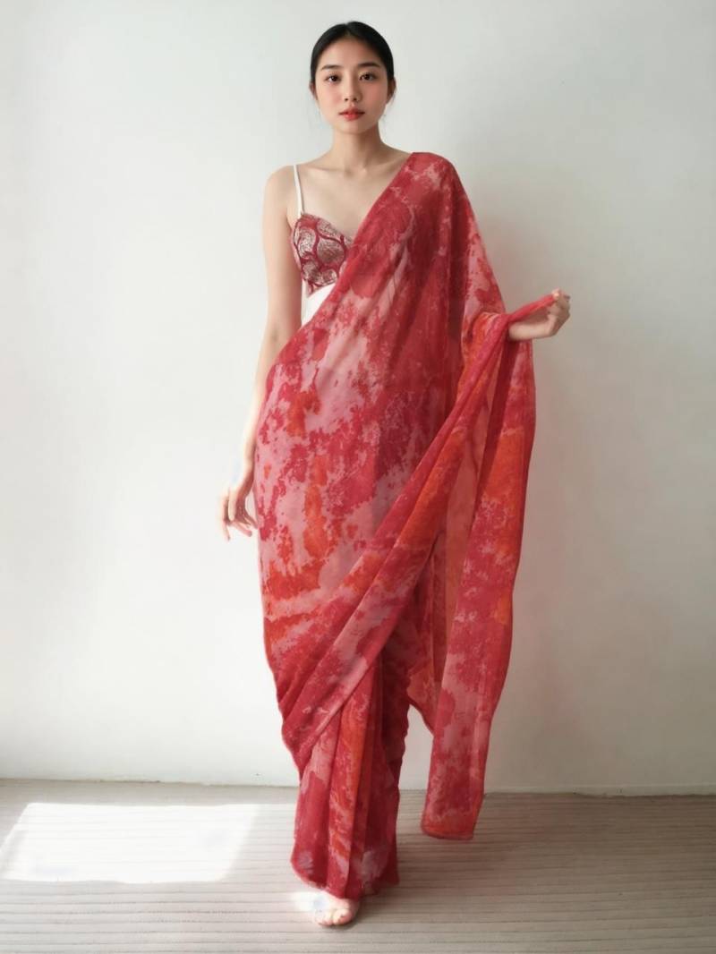 Vt 705 Digital Printed Chinon Silk Stylish Saree Wholesale Suppliers In Mumbai