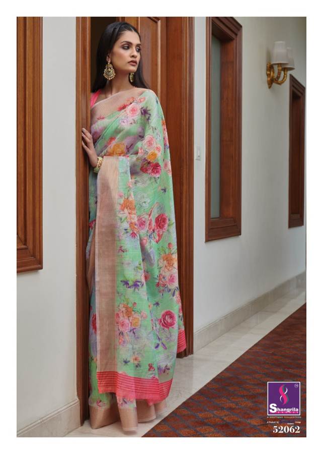 Shangrila Jaipuri Linen Vol 4 Latest Designer Printed Linen Cotton Casual Wear Saree Collection 