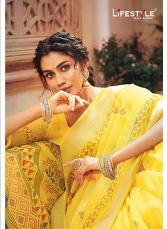 Lifestyle Vivanta Cotton Fancy Cotton Print Saree With Jari Border Designer Party wear Saree Collections