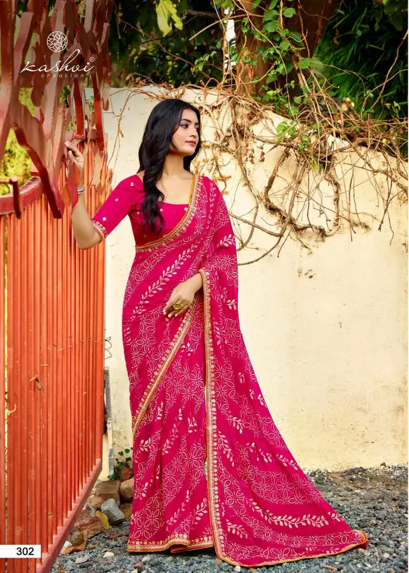 Chuneri Vol 3 By Kashvi Mono Georgette Daily Wear Saree Wholesale Online