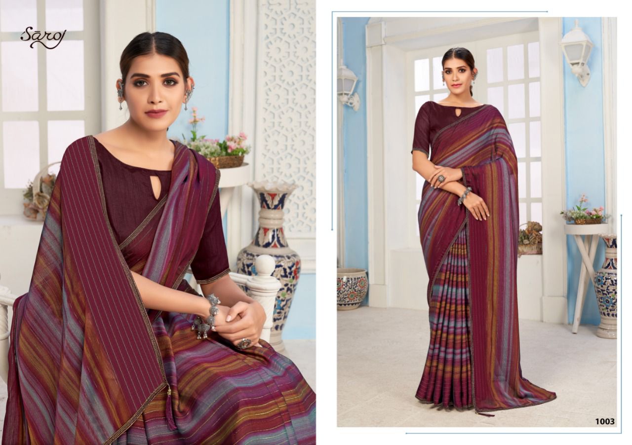 Saroj Naazia Fancy Casual Daily Wear Georgette Printed Saree Collection
