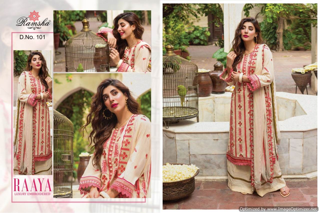 Ramsha Raaya Latest Heavy Designer Festive Wear Jam Silk  with heavy Embroidery work Salwar Suit Collection 