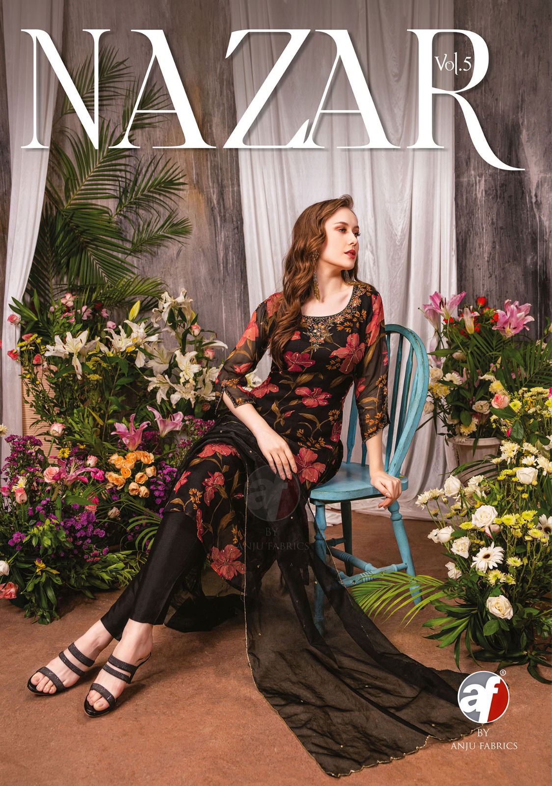 Nazar Vol 5 By Af Organza With Digital Print Kurti Bottom With Dupatta Catalog
