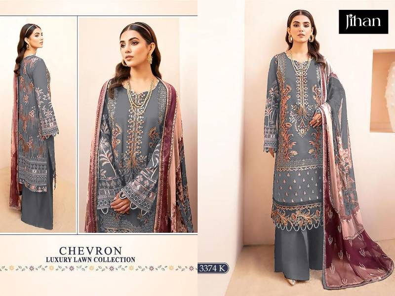 Jihan Chevron 3374 K To N Chiffon Dupatta Pakistani Salwar Kameez Bulk Orders In India 