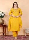 Naisha K 64 Neck Cotton Embroidered Work Kurti With Bottom Dupatta Orders In India