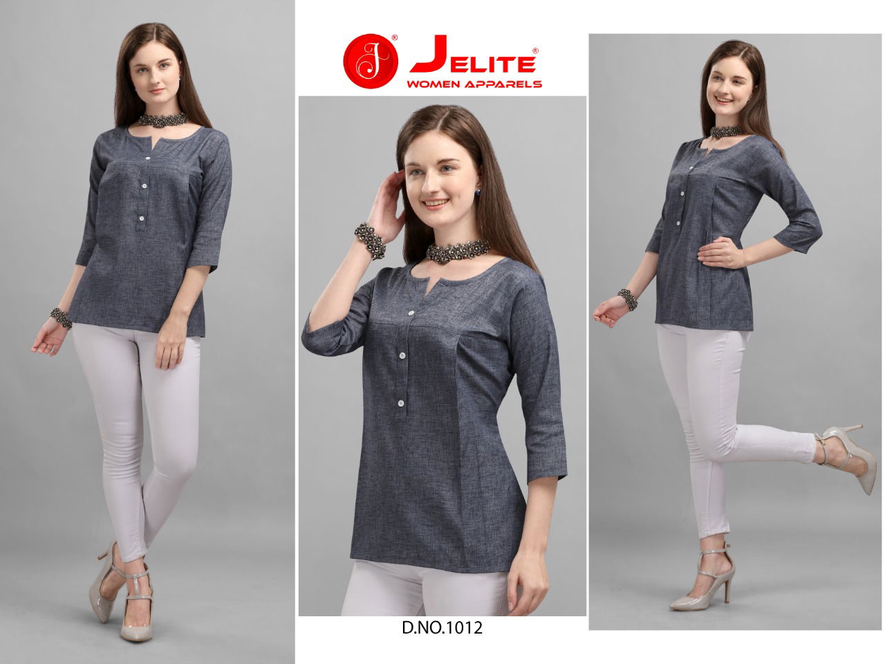 Jelite Carnation 3 Fancy Designer Regular Wear Cotton Ladies Top Collection
