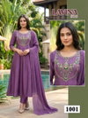 Lavina Vol 1 Roman Silk Embroidery Wholesale Anarkali Kurti Set In India