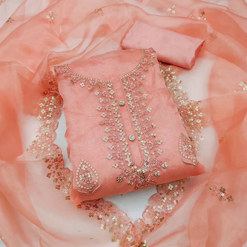 Color Set 9016 Organza Silk Fancy Dress Material Wholesale Price In Surat