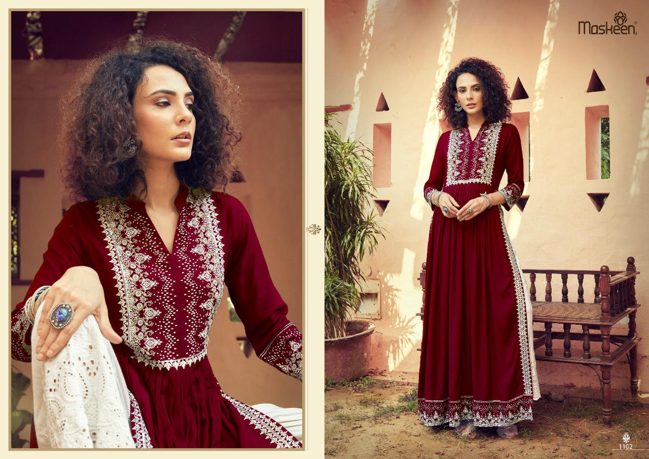 MAISHA MONSOON Latest Heavy Designer Festive Wear Fancy Rayon Printed And Handwork Palazzo With Kurtis Readymade Collection