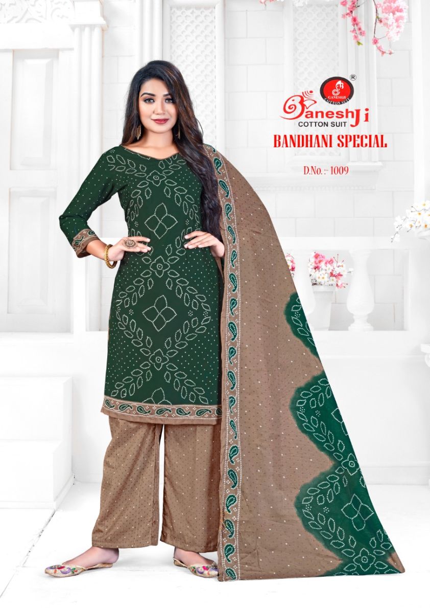 Ganeshji Bandhani Special Casual Daily Wear Cotton Printed Dress Material Collection