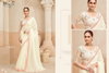 Off White Colour Kaina Vol 4 By Anmol Georgette Shimmer Party Wear Designer Work Sarees Wholesale Market Surat 2311