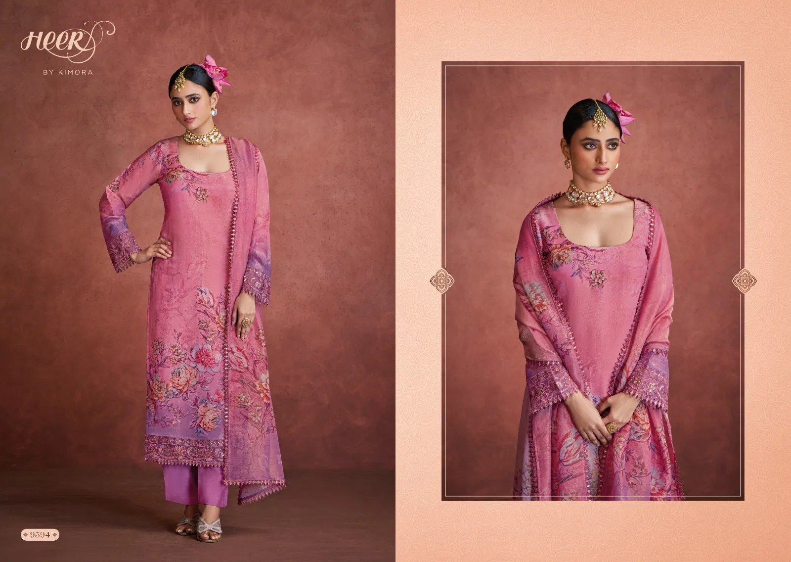 Rabia By Kimora Heer Muslin Banarasi jari Salwar Suits Wholesalers In Delhi