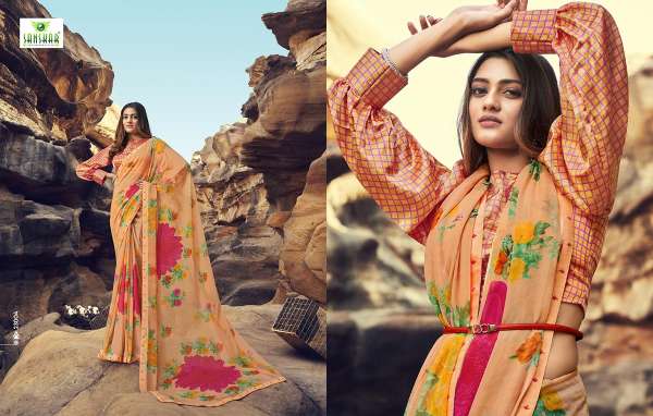 Sanskar Once more Latest Fancy Casual Wear Pure Georgette Printed Sarees Collection