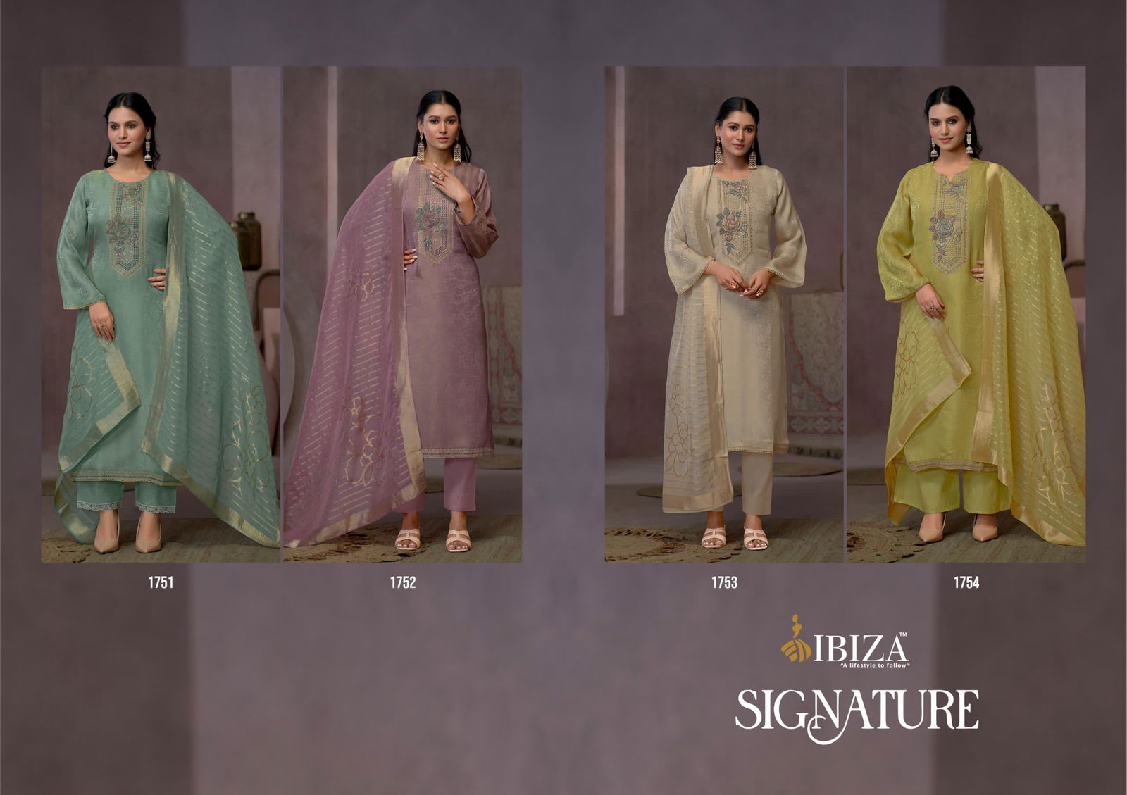 Signature By Ibiza Satin Silk Jacquard Designer Salwar Kameez Orders In India