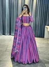 Multi Stripe 01 Georgette Fancy Printed Lehenga Choli Exporters In India
