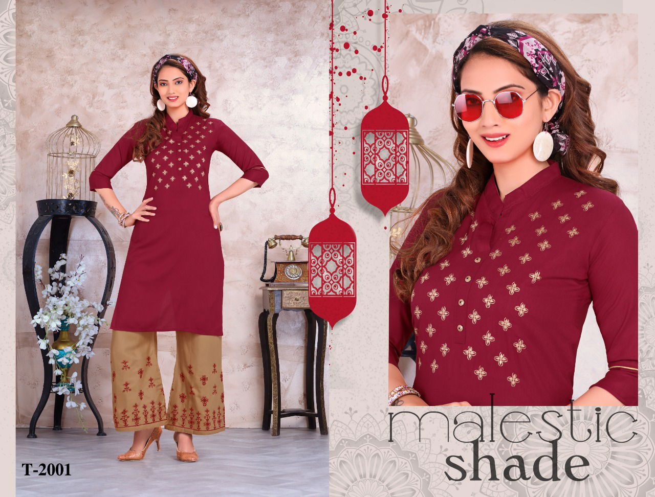 Trendy Colours Latest Fancy Designer Heavy Rayon Casual Wear Embroidery Kurti With Bottom Collection
