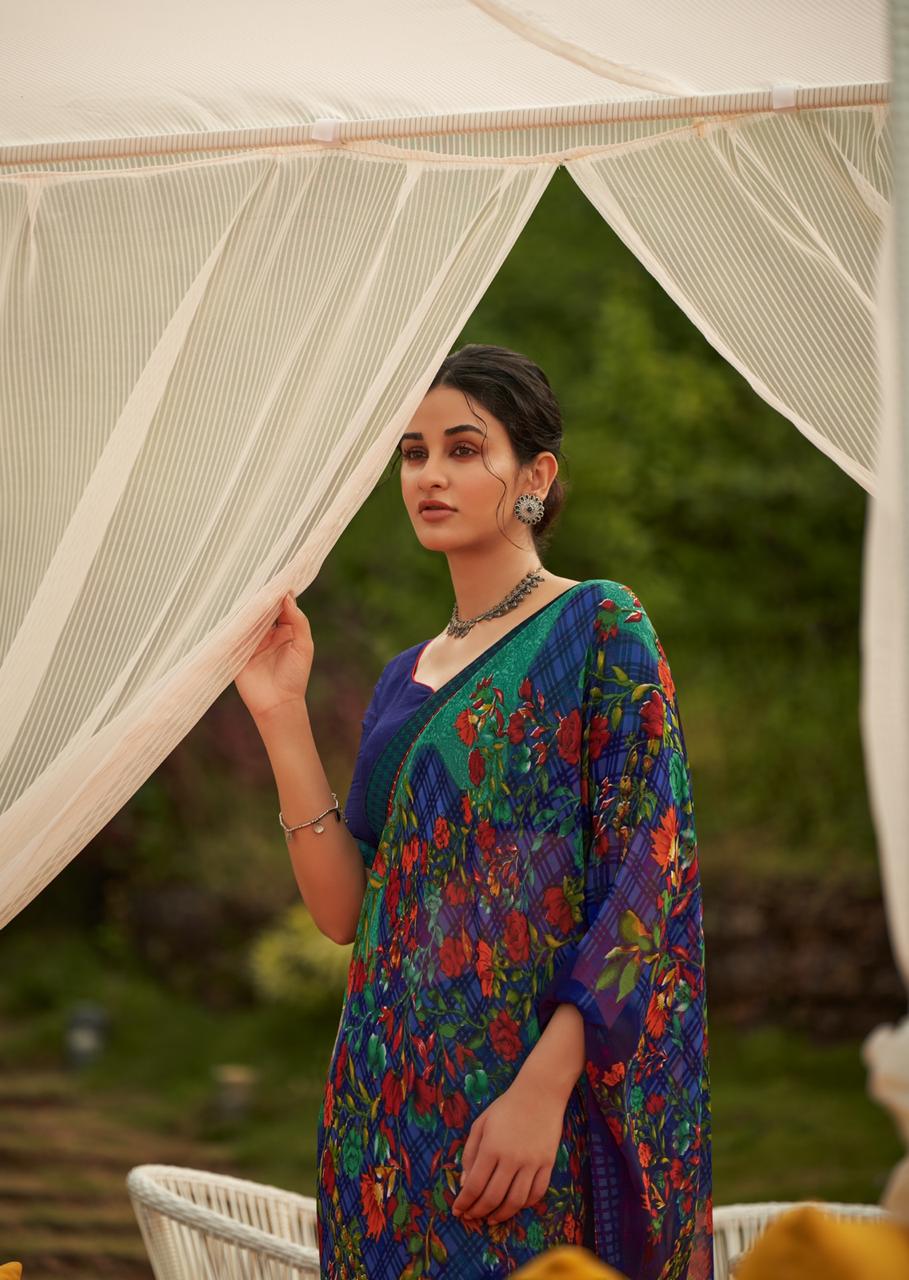 REVISE RATE -- KASHVI FALAK Latest Fancy Regular Wear Weightless Printed saree Collection