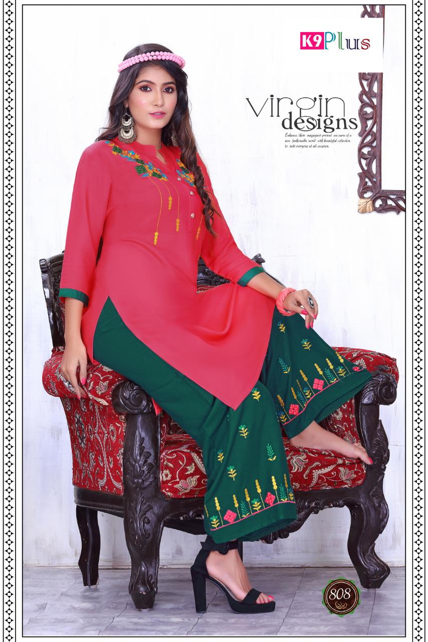 K9 Plus Latest Designer Casual Wear Ready Made Plazzo Suit Collection 