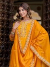 Vp 9658 Silk Blend Embroidery Kurti With Bottom Dupatta Wholesalers In Surat