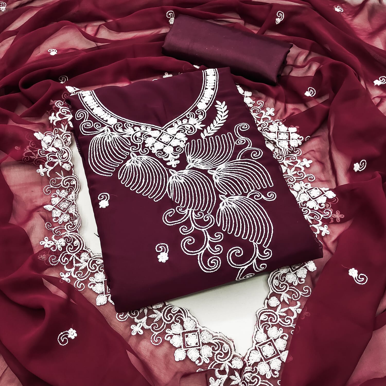 Nitya Nx Designer Georgette Non Catalog Dress Material 
